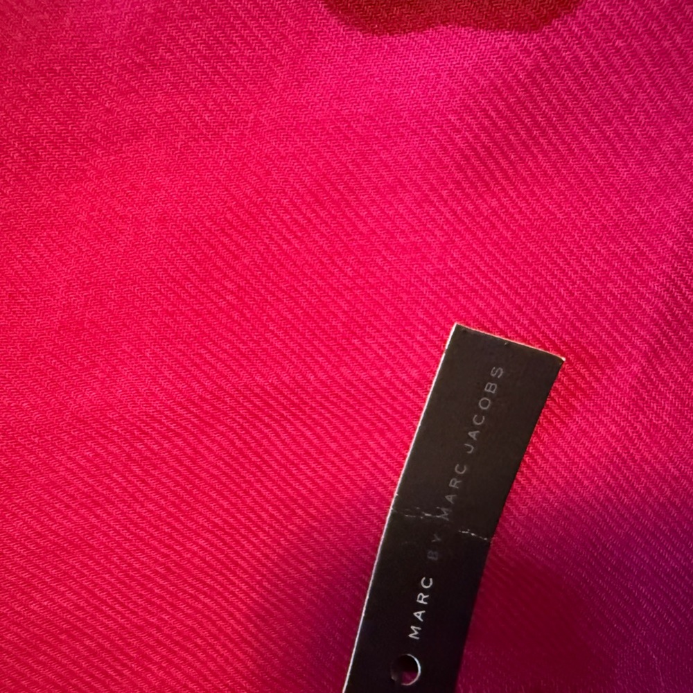Marc Jacobs Pink and Red Patterned Scarf - Picture 3 of 3